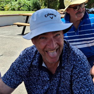 Matt blows a raspberry